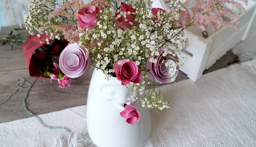 58products Vase Rosen aus Papier basteln