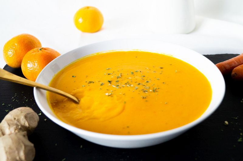 Hakkaido Kürbissuppe mit Ingwer und Kartoffeln