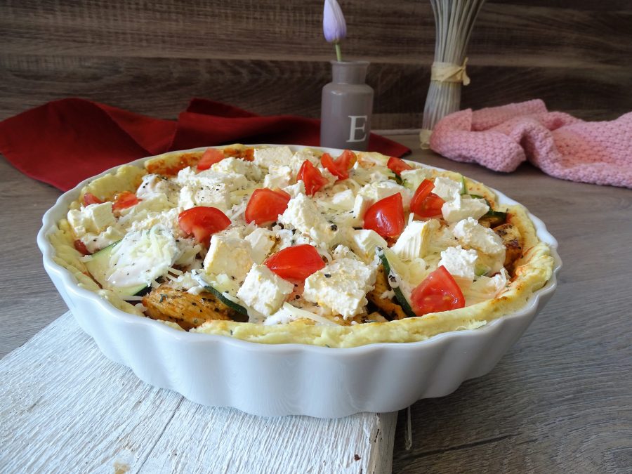 Mediterrane Quiche mit Quark-Öl-Teig