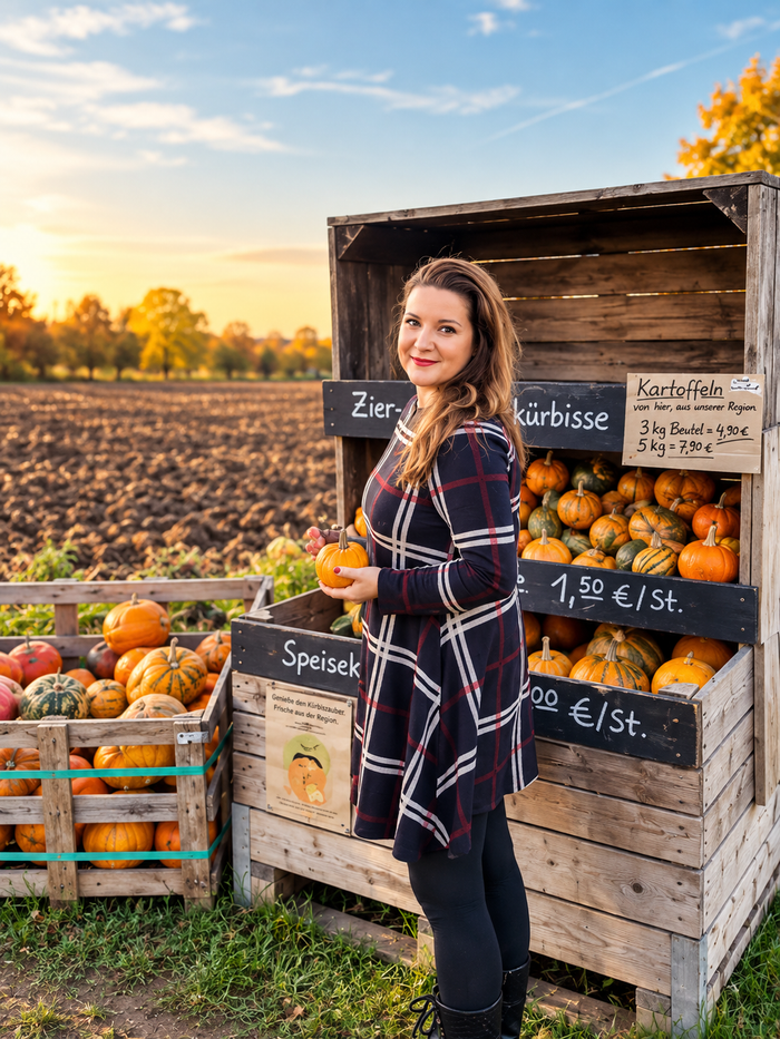 Kürbisse am Kürbisstand – Inspiration für einfache Kürbisrezepte im Herbst