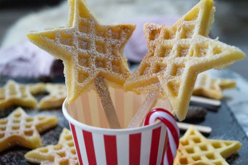 Waffeln ohne Milch am Stiel